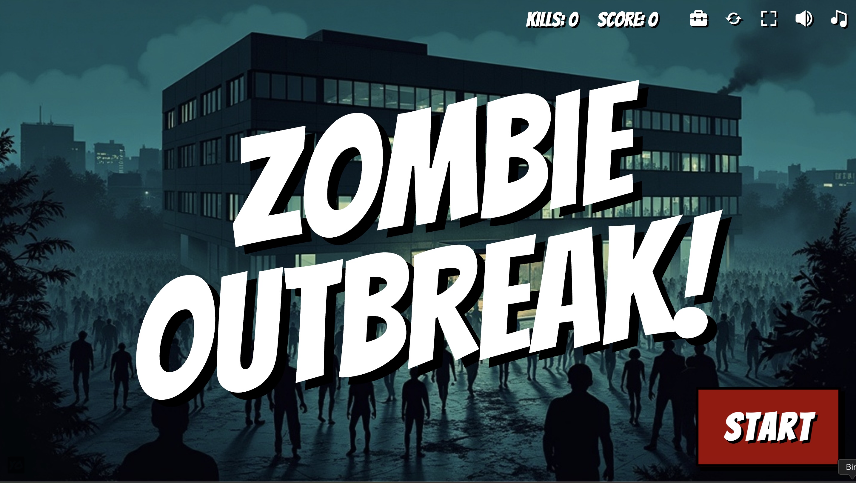 Screenshot of the zombie outbreak scenario